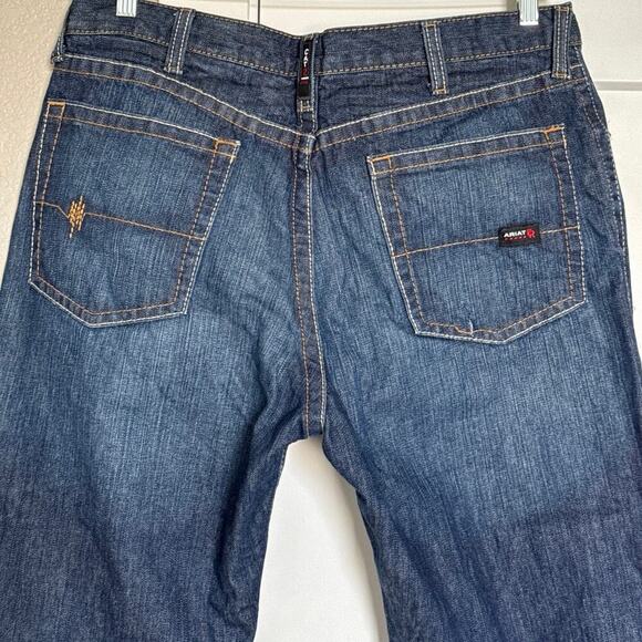 Ariat FR M4 Relaxed Boot Jean Men’s 38x30 Dark Wash Work Jeans EUC - Picture 5 of 16